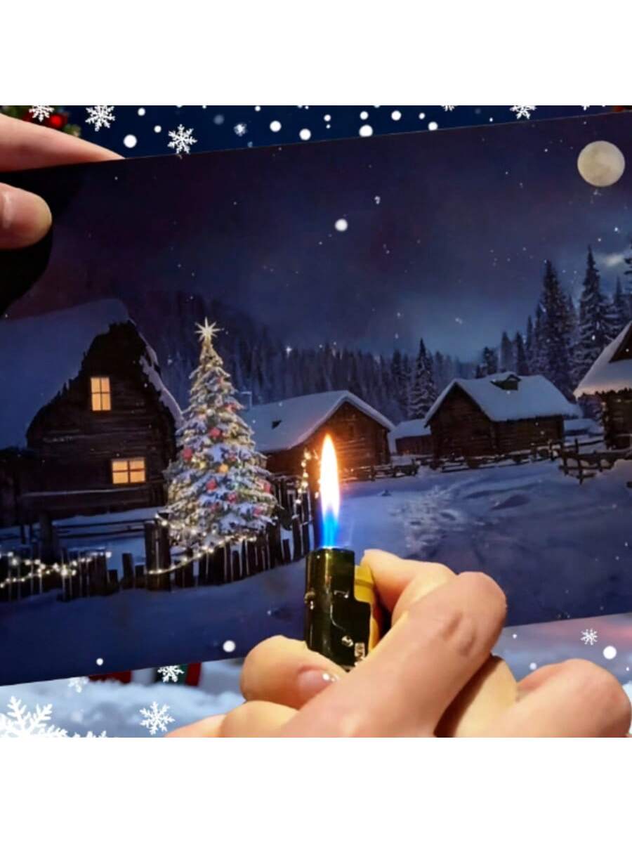 2pcs Color Changing Christmas Card Surprise Gift– Reusable Light Up Gift Greeting Cards