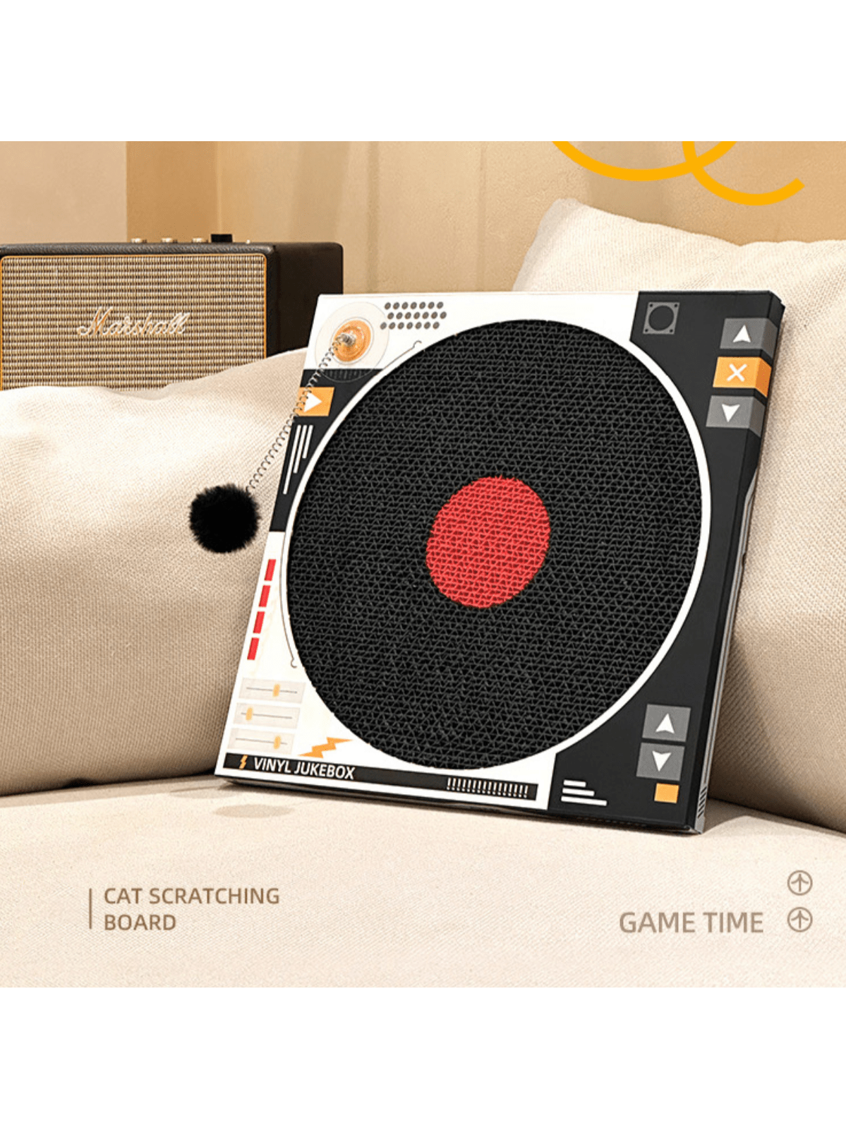 Vinyl Record Player Cat Retro Scratch Board Toy
