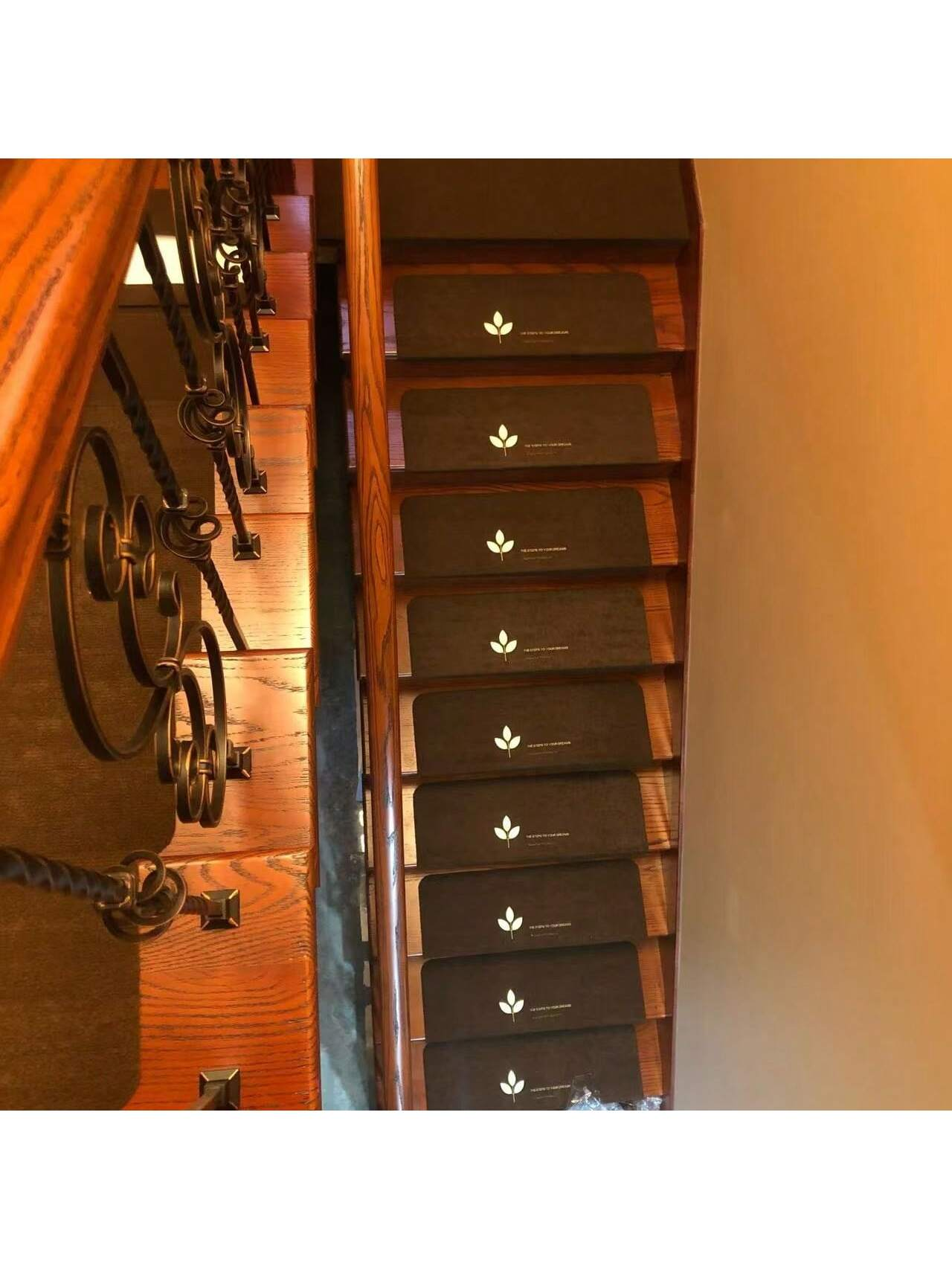 2pc Set Self-Adhesive Non-Slip Stair Mats For Home - No Glue Needed With Night-Light