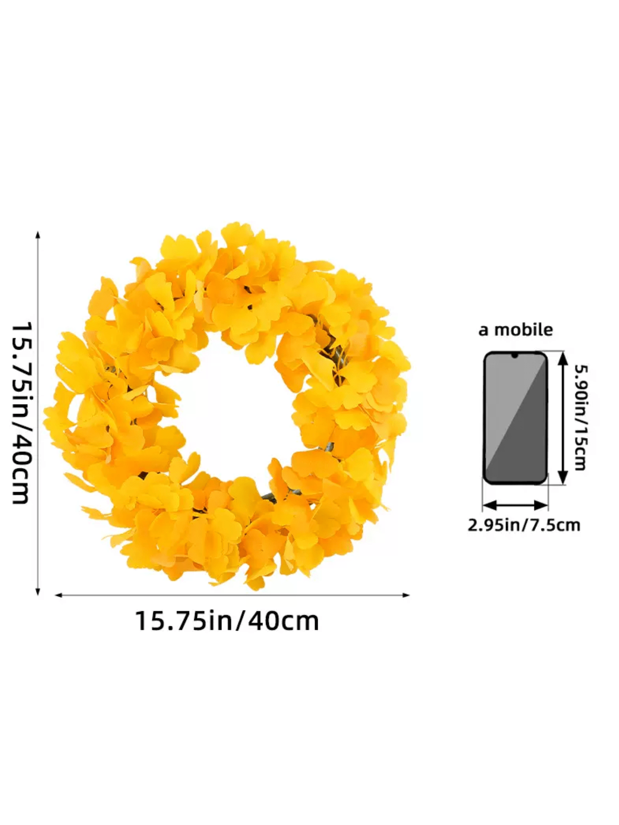 Thanksgiving Faux Ginkgo Leaf Wreath