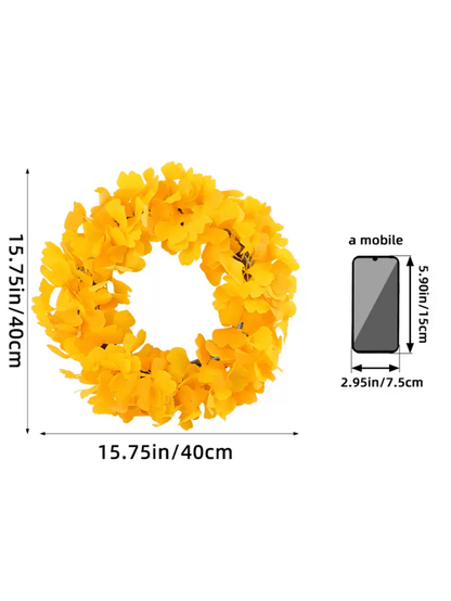 Thanksgiving Faux Ginkgo Leaf Wreath
