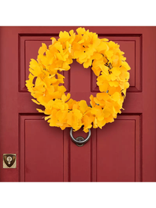 Thanksgiving Faux Ginkgo Leaf Wreath