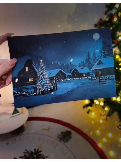2pcs Color Changing Christmas Card Surprise Gift– Reusable Light Up Gift Greeting Cards