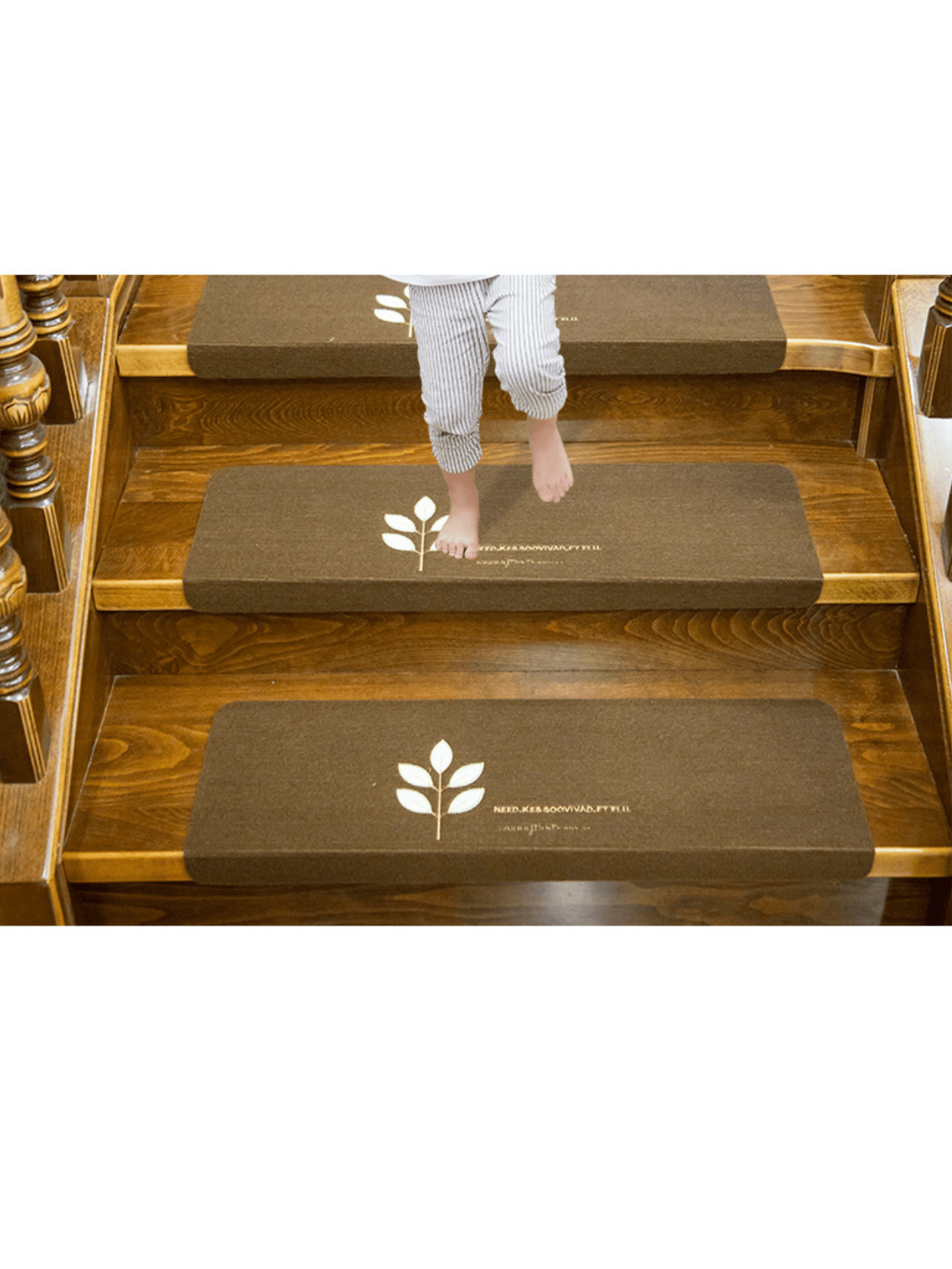 2pc Set Self-Adhesive Non-Slip Stair Mats For Home - No Glue Needed With Night-Light