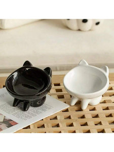 Cute Ceramic Pet Bowl for Cats & Dogs 2pc Set